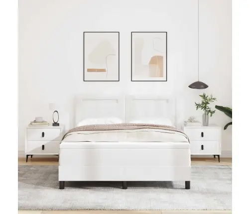 Kaste Gulta Ar Matraci, Balta, 140X200 Cm, Izgatavota No Mākslīgās Ādas. Vidaxl