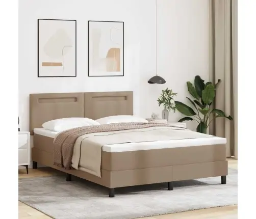 Kiemas Lova Su Čiužiniu Kapučino 140 X 200 Cm Dirbtinė Oda