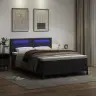 Kiemas Lova Su Čiužiniu Juoda 160 X 200 Cm Dirbtinė Oda