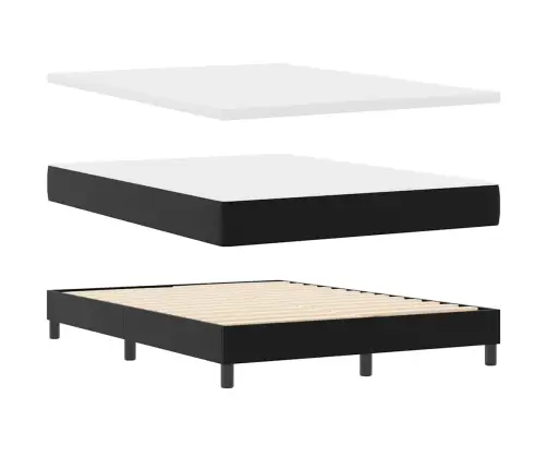 Gultas Pamatne Ar Matraci Melnā Krāsā, 160 X 200 Cm, Mākslīgā Āda Vidaxl