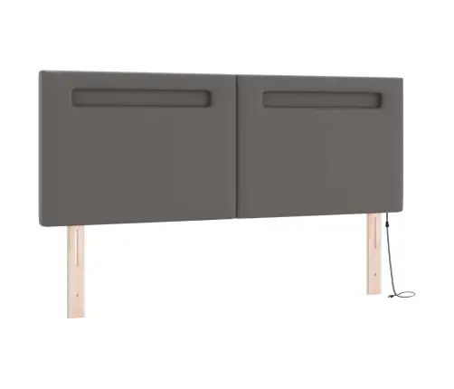 Kiemas Lova Su Čiužiniu Pilka 160 X 200 Cm Dirbtinė Oda