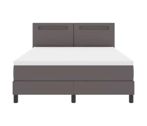 Kiemas Lova Su Čiužiniu Pilka 160 X 200 Cm Dirbtinė Oda