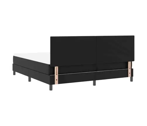 Gultas Rāmis Ar Matraci Melna 180 X 200 Cm Mākslīgā Āda Vidaxl