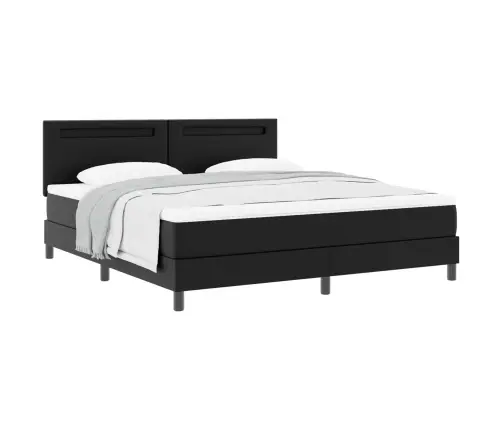 Gultas Rāmis Ar Matraci Melna 180 X 200 Cm Mākslīgā Āda Vidaxl