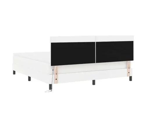 Voodiraam Madratsiga Madratsiga Valge 180 X 200 Cm Kunstnahk