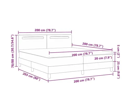 Gultas Rāmis Ar Matraci Balts 200 X 200 Cm Mākslīgā Āda Vidaxl