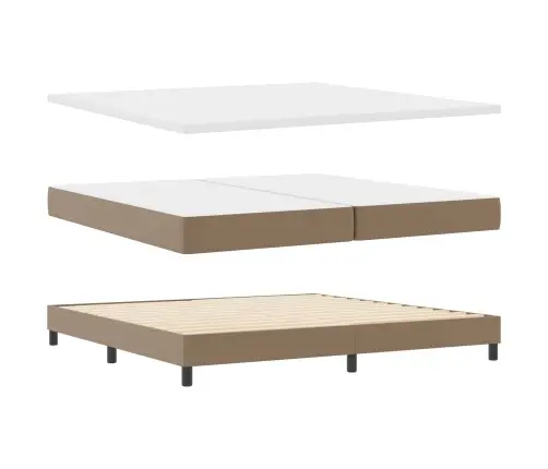 Gultas Rāmis Ar Matraci Kapučīno 200 X 200 Cm Mākslīgā Āda Vidaxl