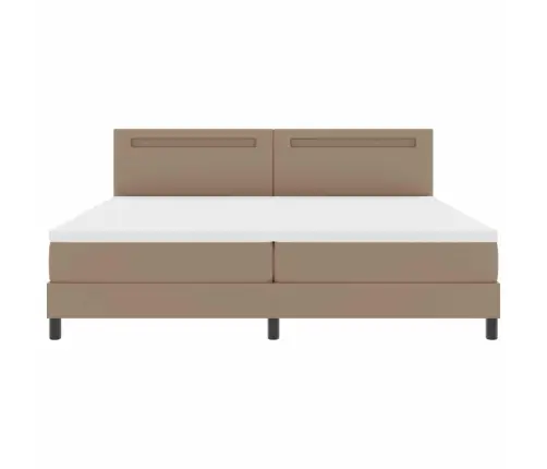 Gultas Rāmis Ar Matraci Kapučīno 200 X 200 Cm Mākslīgā Āda Vidaxl