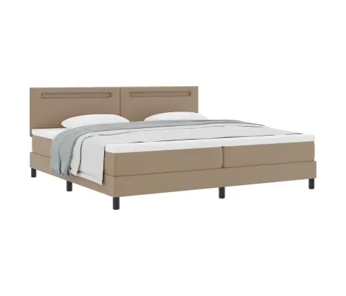 Gultas Rāmis Ar Matraci Kapučīno 200 X 200 Cm Mākslīgā Āda Vidaxl