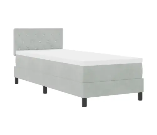 Box Spring Gulta Ar Matraču Gaiši Pelēks 80 X 200 Cm Audums Vidaxl