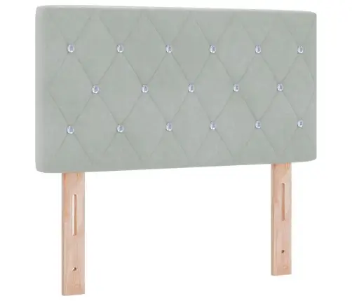 Box Spring Gulta Ar Matraču Gaiši Pelēks 80 X 200 Cm Audums Vidaxl