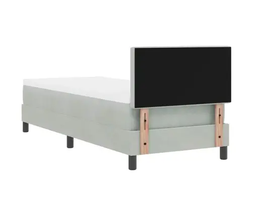 Box Spring Gulta Ar Matraču Gaiši Pelēks 80 X 200 Cm Audums Vidaxl