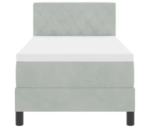 Box Spring Gulta Ar Matraču Gaiši Pelēks 80 X 200 Cm Audums Vidaxl