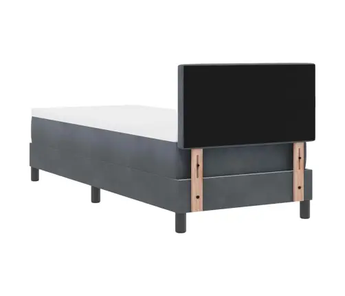 Box Spring Gulta Ar Matraču Tumši Pelēka 80 X 200 Cm Audums Vidaxl