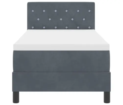 Box Spring Gulta Ar Matraču Tumši Pelēka 80 X 200 Cm Audums Vidaxl