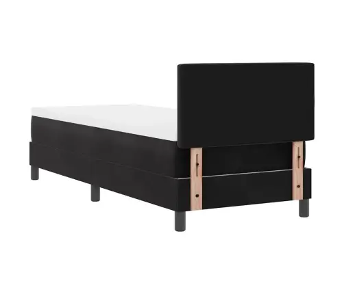 Box Spring Gulta Ar Matraču Ar Matraci Melna 80 X 200 Cm Audums Vidaxl