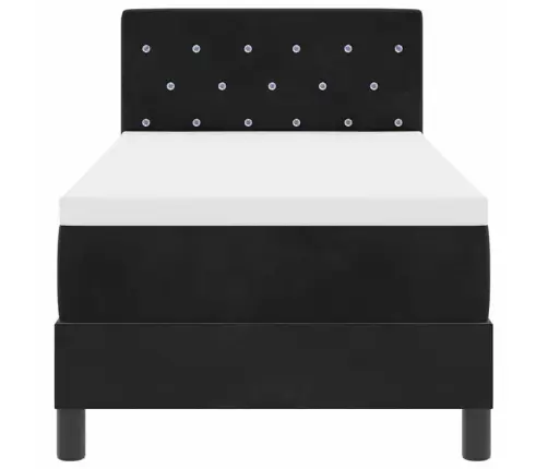 Box Spring Gulta Ar Matraču Ar Matraci Melna 80 X 200 Cm Audums Vidaxl