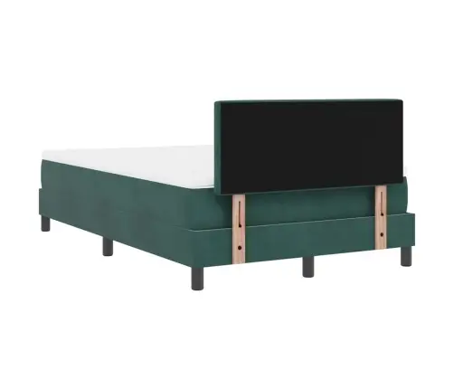 Box Spring Gulta Ar Matraču Tumši Zaļa Mazā Divgadīgā Samta Vidaxl