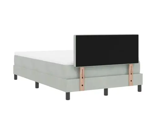 Gultas Rāmja Matracis Gaiši Pelēks 120X200 Cm Samts Vidaxl