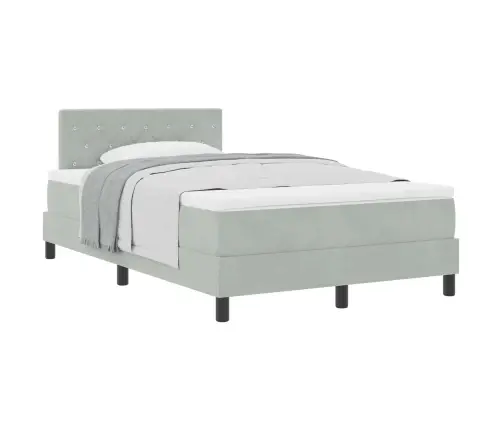 Gultas Rāmja Matracis Gaiši Pelēks 120X200 Cm Samts Vidaxl