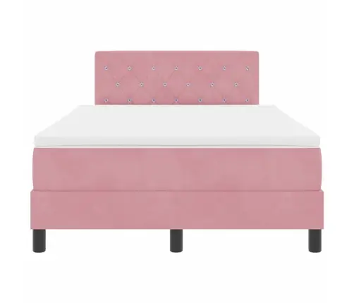 Kiemas Lova Su Čiužiniu Rožinė 120 X 200 Cm Aksomas