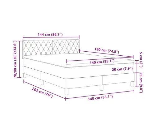 Gultas Sistēma Ar Matrači Melns 140X190 Cm Samts Vidaxl