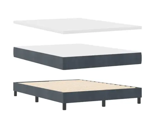 Box Spring Gulta Ar Matraci Tumši Pelēka 140X200 Cm Samts Vidaxl