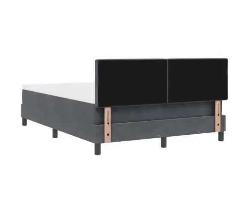 Box Spring Gulta Ar Matraci Tumši Pelēka 140X200 Cm Samts Vidaxl