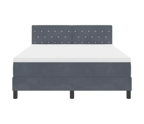 Box Spring Gulta Ar Matraci Tumši Pelēka 140X200 Cm Samts Vidaxl