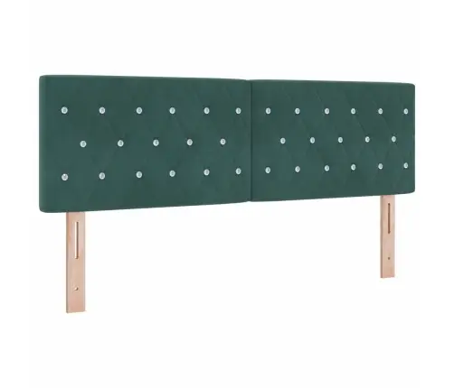 Gultas Pamatne Ar Matraci Tumši Zaļa 140X200 Cm Samts Vidaxl