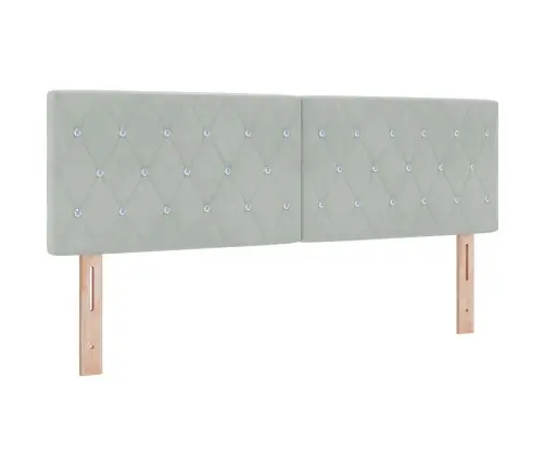 Box Spring Gulta Ar Matraču Gaiši Pelēks 160X200 Cm Velūrs Vidaxl