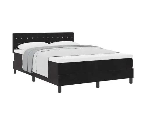 Gultas Rāmis Ar Matraci Melns 160X200 Cm Samts Vidaxl