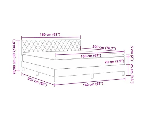 Gultas Rāmja Gulta Ar Matraci Tumši Zila 160X200 Cm Samts Vidaxl