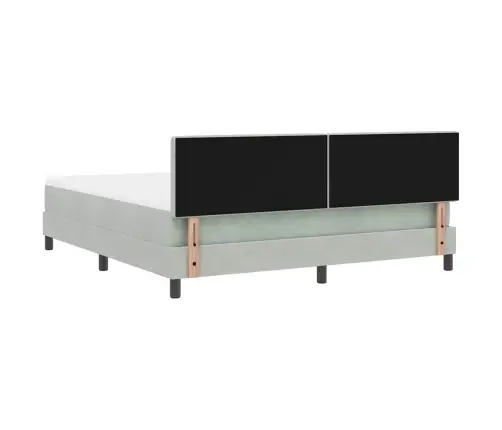Box Spring Gulta Ar Matraču Gaiši Pelēks 180 X 200 Cm Audums Vidaxl