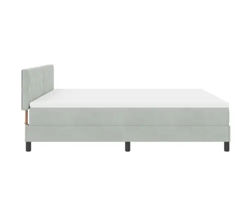 Box Spring Gulta Ar Matraču Gaiši Pelēks 180 X 200 Cm Audums Vidaxl