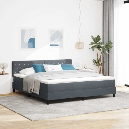 Vedrudega Voodi Madratsiga Peaga Tumehall 180 X 200 Cm Kangas