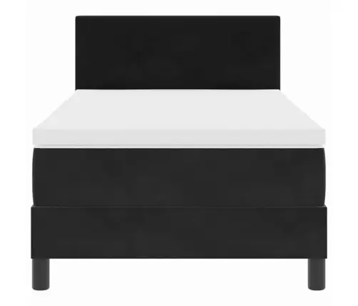 Box Spring Gulta Ar Matraču Ar Matraci Melna 80 X 200 Cm Audums Vidaxl