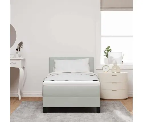 Gultas Rāmja Gulta Ar Matrača Gaismas Pelēkā Krāsā 90X200 Cm No Samta Vidaxl