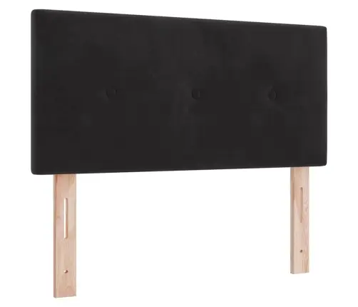 Gultas Pamatne Ar Matraci Melna 100X200 Cm Samts Vidaxl