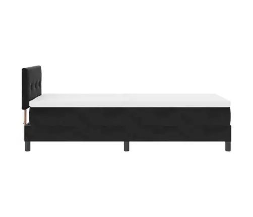 Gultas Pamatne Ar Matraci Melna 100X200 Cm Samts Vidaxl