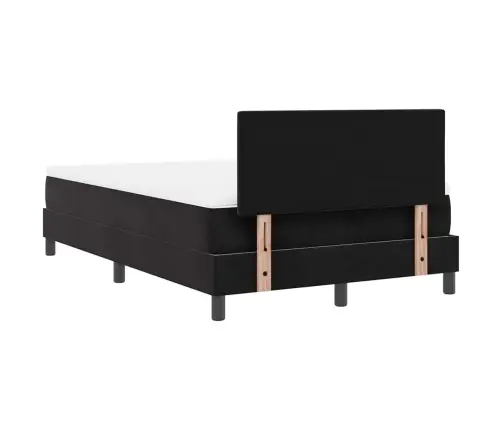 Box Spring Gulta Ar Matrača Melnā Krāsā 120X200 Cm Samts Vidaxl