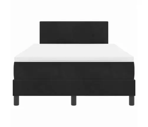 Box Spring Gulta Ar Matrača Melnā Krāsā 120X200 Cm Samts Vidaxl