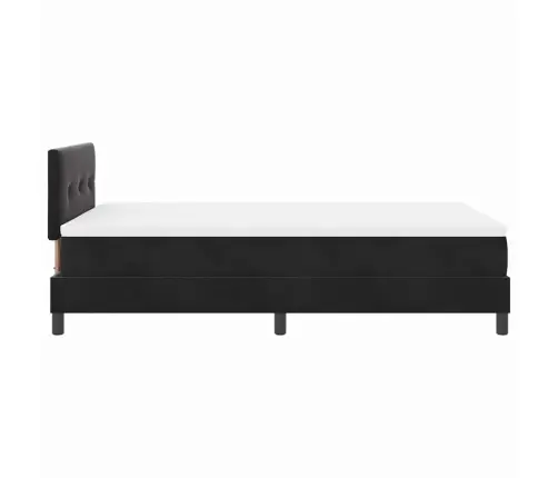 Box Spring Gulta Ar Matrača Melnā Krāsā 120X200 Cm Samts Vidaxl