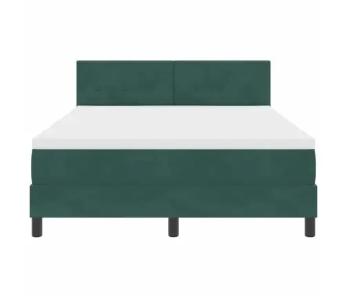 Kiemas Lova Su Čiužiniu Tamsiai Žalia 140 X 200 Cm Aksomas