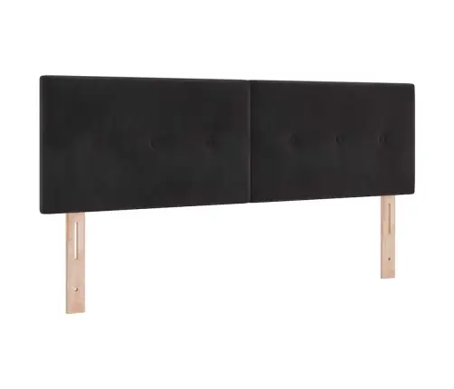Kastītes Atsperu Gulta Ar Matraci Melna 160 X 200 Cm Samts Vidaxl