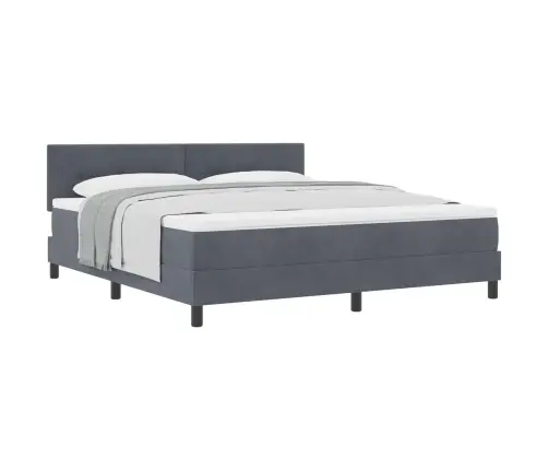 Kastītes Atsperu Gulta Tumši Pelēks 180 X 200 Cm Samts Vidaxl