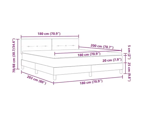 Kastītes Atsperu Gulta Ar Matraci Rozā 180 X 200 Cm Samts Vidaxl