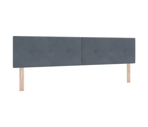 Kaste Pavasara Gulta Ar Matraci Tumši Pelēka 200X200 Cm Samts Vidaxl