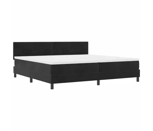 Box Spring Gulta Ar Matračiem Melnā Krāsā 200X200 Cm No Samta Vidaxl