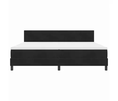 Box Spring Gulta Ar Matračiem Melnā Krāsā 200X200 Cm No Samta Vidaxl